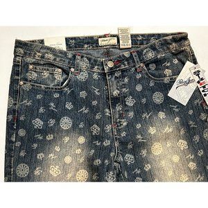 New Paco Jeans with all over‎ print of crowns etc. size 13 tall